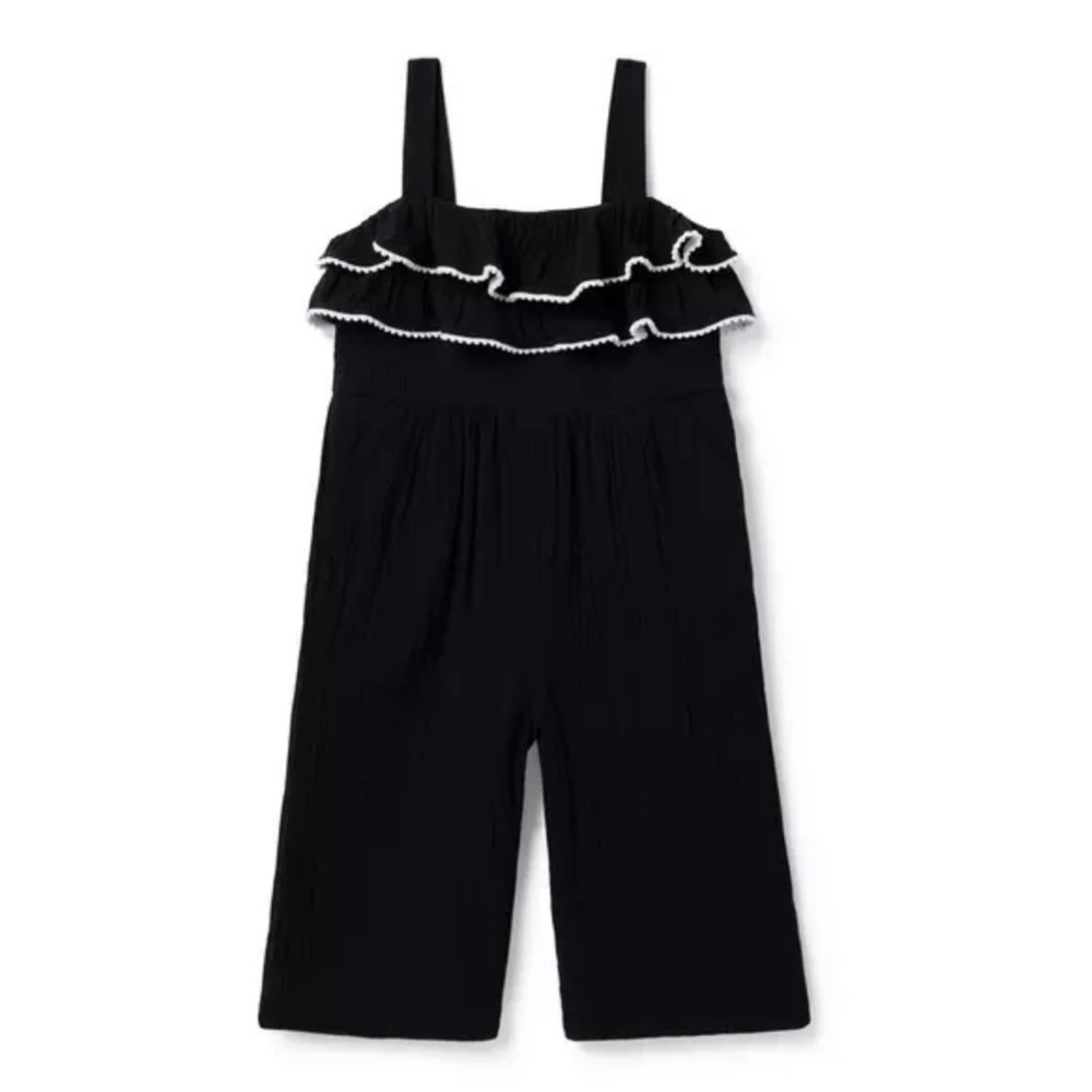 Janie and Jack Black and White Ruffled Jumpsuit